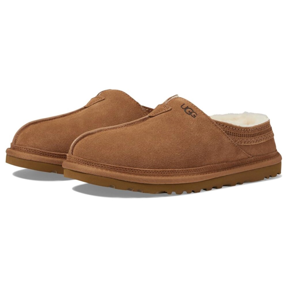 UGG Men's Neuman Shearling Slipper Slide in Chestnut, Size 10